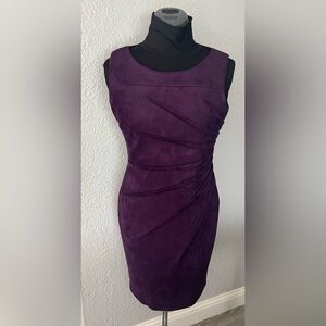 Calvin Klein Faux Suede Purple Sleeveless Bodycon Dress Size 6